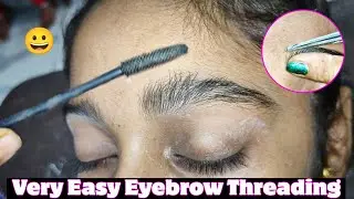 Eyebrow shaping using threading to achieve a gentle arch.#threading