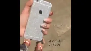 Блестящие наклейки на Iphone 5/5s,6/6s серебристые