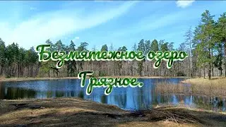 Спокойное озеро Грязное, спокойным зеркалом, отражая редкие облака, плывущие по небу