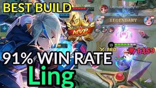 91% Win Rate Ling Best Build - Top Global Build Ling ~ MLBB
