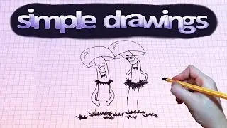 SImple drawings #6 How to draw a Funky mushrooms