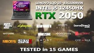 NEW LENOVO LOQ- i5 12450HX + RTX 2050 Gaming Benchmark Test | Tested in 15 Games | RTX 2050 |