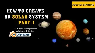 How to Create 3D Solar System, Orbiting Earth, Sun and Space - Simple Blender Animation Tutorial-P1