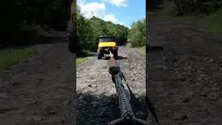Towing a 10,000lb Unimog out with Jeep. #offroadrecovery #offroadtowing #offroadconsulting #unimog