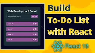 React Todo List App Tutorial - React JS Project Tutorial for Beginners | Todo List App CRUD Method