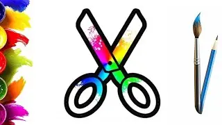 How to Draw a Scissors for Children / Easy Drawing Step by Step