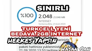 Turkcell 2 GB Kampanya Çıktı, Turkcell Bedava İnternet