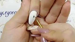 Королевский маникюр/Шик и блеск в маникюре/Дизайн ногтей с пигментами и стразами/Шулунова Дарья