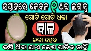 ଧଳା ବାଳ ମୂଳରୁ କଳା କରିବାର ଉପାୟ, ବଞ୍ଚି ଥିବା ଯାଏ କେଶ ପାଚିବା ନାହିଁ  | NO DYE/NO COLOR | 100% Results