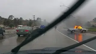 Truck on fire - 163 North Bound San Diego