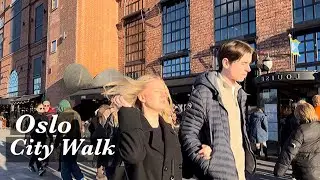 Noway Oslo winter 2023 🇳🇴 City walk in a sunny day 