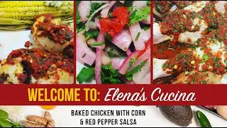 Healthy Organic Baked Chicken with Corn & Red Pepper Salsa
