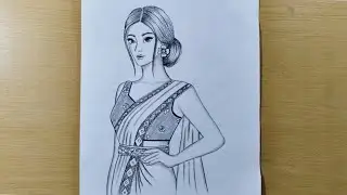 How to Draw a Traditional Girl / Girl Pencil Sketch