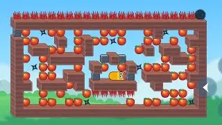 Hungry Worm: Can the worm eat all possible apples before reaching the target hole 🕳️. #hungryworm