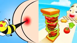 Sandwich Runner vs Punish Him / Satisfying Gameplay 2024 Max All Levels