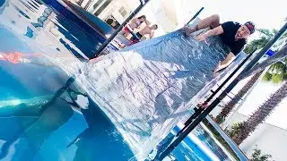 I MADE A SILVER TAPE SLIDE IN THE POOL!! (SLIDE)