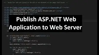 Publish ASP.NET Web Application to Web Server