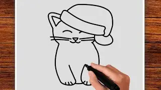 HOW TO DRAW CHRISTMAS CAT ❤️