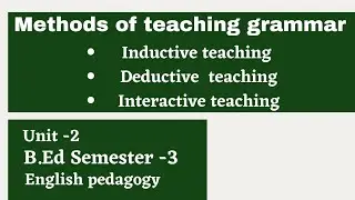 Inductive, Deductive, Interactive method of teaching || Unit -2 || English pedagogy