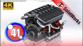 Solidworks tutorial  V12 engine  Ep 41 4K 😍