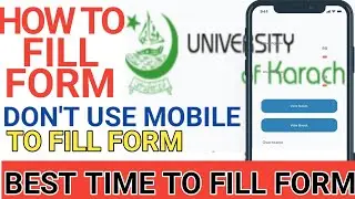 HOW TO FILL KARACHI UNIVERSITY FORM