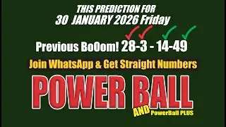 PowerBall & PowerBall Plus 30 January 2026 Friday