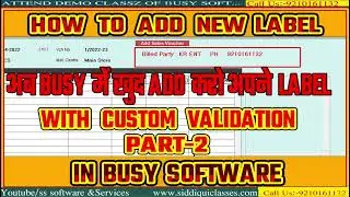 #02|HOW TO ADD NEW LABEL IN BUSY SOFTWARE|अब busy में खुद ADD करे New LABEL| Busy Customized|