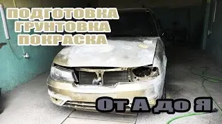 Подготовка, Грунтовка, Покраска авто. От А до Я. Daewoo Nexia. Покраска авто в гараже!