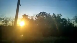 Закат из окна поезда