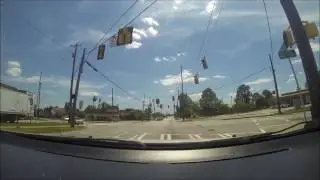 Illegal right turn by Audi in Columbus, GA