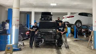 Engine restart after 3 years, Gelenwagen G500 restoration. Bought headlights, bumper, hood