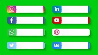 Animated Social Media Lower Thirds - Free Green Screen Footage