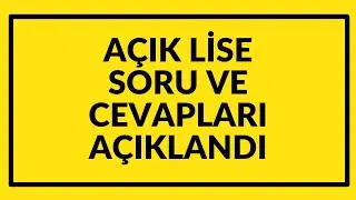 #Açık #Lise #Soru ve #Cevapları #Açıklandı Açıklamadaki Bağlantıda mevcut #AÖL #Puan #Hesaplama 2023