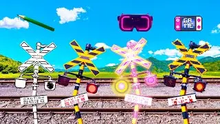 【踏切アニメ】いろんな個性を持つふみきりカンカン3😂😂😂Various personality railroad crossings3!!