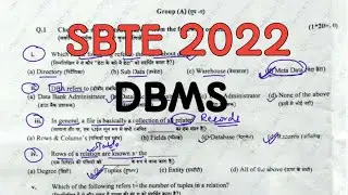 DBMS 2022 SBTE QUESTION II MCQ SOLUTION II