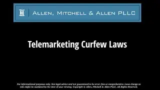 Telemarketing Curfew Laws