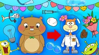 스폰지밥 다람이로 변신시키기 SpongeBob Sandy Cheeks Doll Transformation