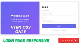 Login Page HTML CSS | Responsive Form Design Using Only HTML CSS