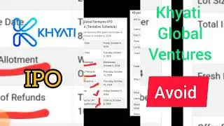 Khyati Global Ventures IPO Detail🎈 (GMP, Timeline, Financial Information, Objectives)  Apply/ Avoid