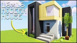 Minecraft 16x16 Starter Modern House Tutorial (Easy)