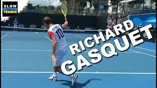 Richard Gasquet - Backhands in 4K back perspective (2017)