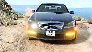 Mercedes and Jaguar fall from the cliff