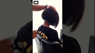 College girl gets a stand out from the crowd haircut #bobhaircut #hairstyle