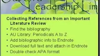 (6) Collecting References from an Important Literature Review
