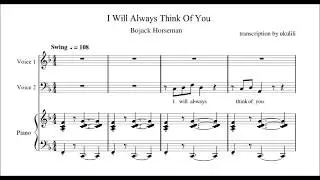Bojack Horseman - I Will Always Think Of You (Sheet Music)