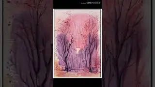 Кыргыз жер пейзаж ,монотипия ыкмасында.7-класс корком онор.