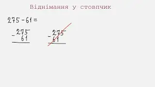 Віднімання у стовпчик