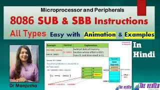 8086 SUB & SBB instructions very easy with example and animation: Dr Manjusha