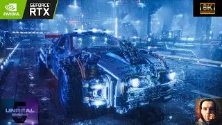 [8K60FPS] Cyberpunk Buggy - Rainy Night | Unreal Engine