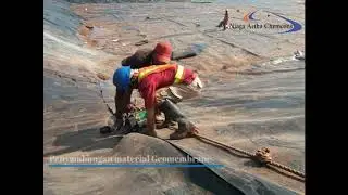 Pasang Geomembrane untuk Penampungan Limbah || DUNIA KONSTRUKSI CHANNEL